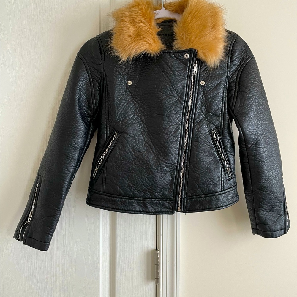 BlankNYC faux leather faux fur biker jacket size L